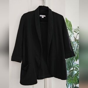 Jana Oversized Black Open Front Blazer